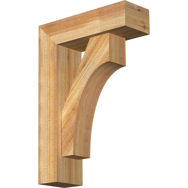 Ekena Millwork Westlake Block Rough Sawn Bracket w/ Offset Brace, Western Red Cedar, 6"W x 18"D x 26"H BKT0604X18X26WTL05RWR - main